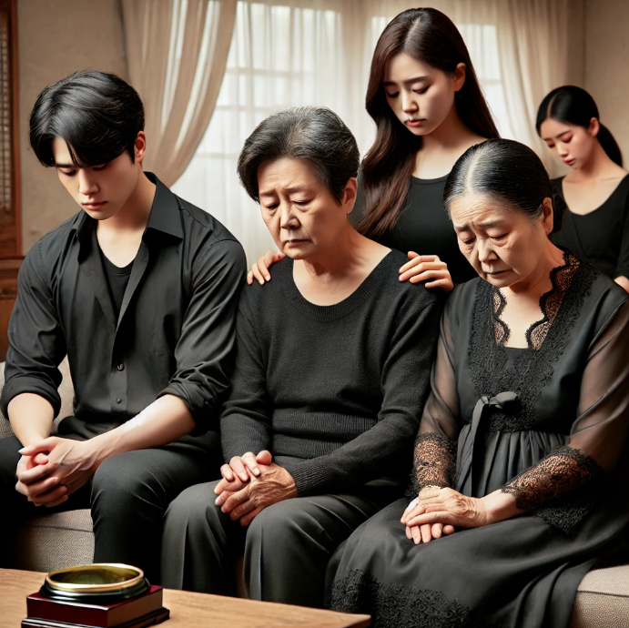 애도하는 가족의 모습