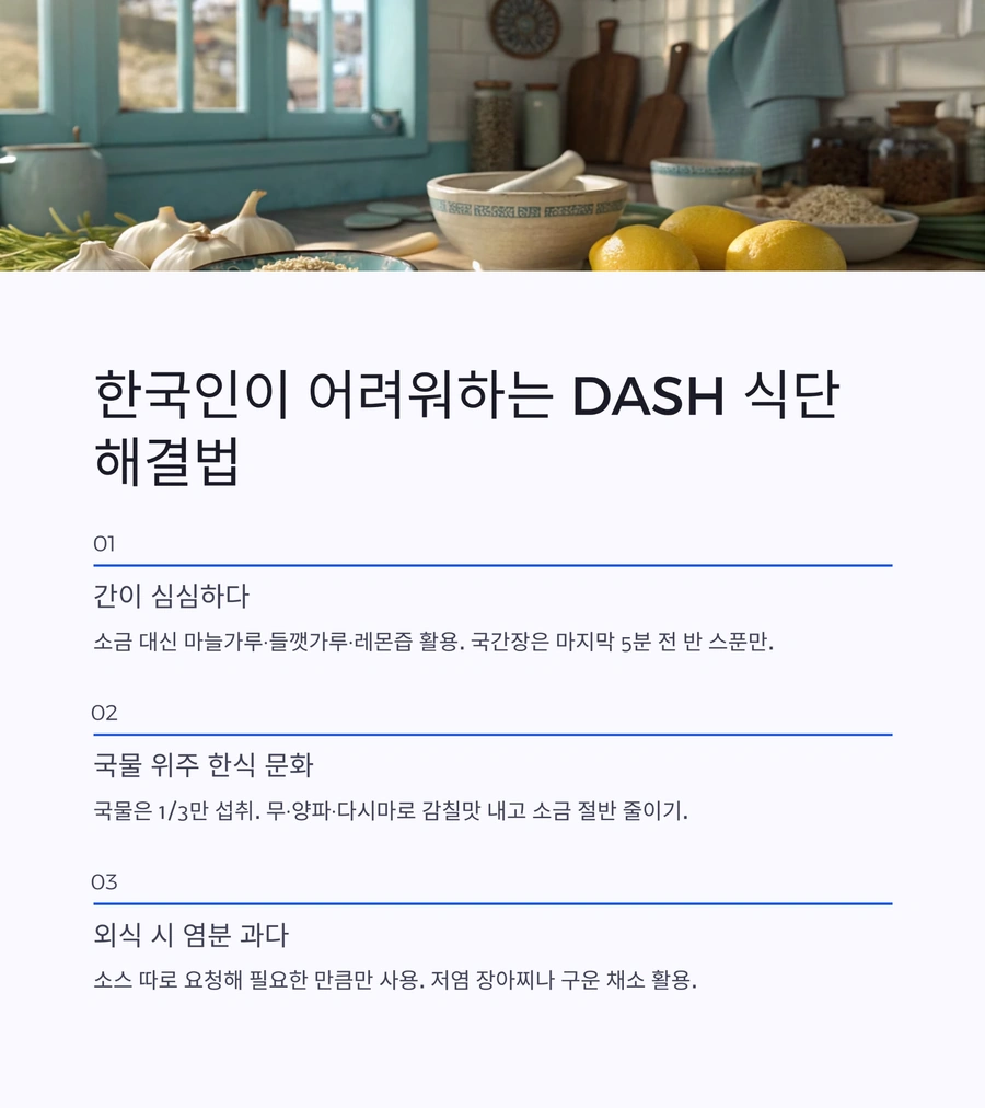 한국인이 어려워하는 DASH 식단 실천 문제와 해결법