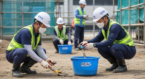 건설 현장에서 일하는 노동자