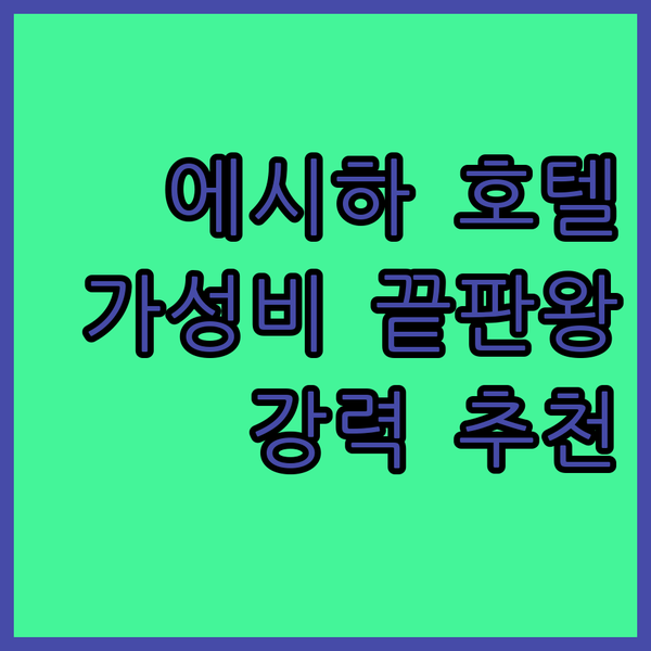 누에바 에시하 가성비 호텔 추천.. 