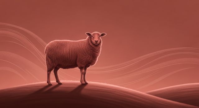 2027년 정미년 붉은 양띠 상징 일러스트