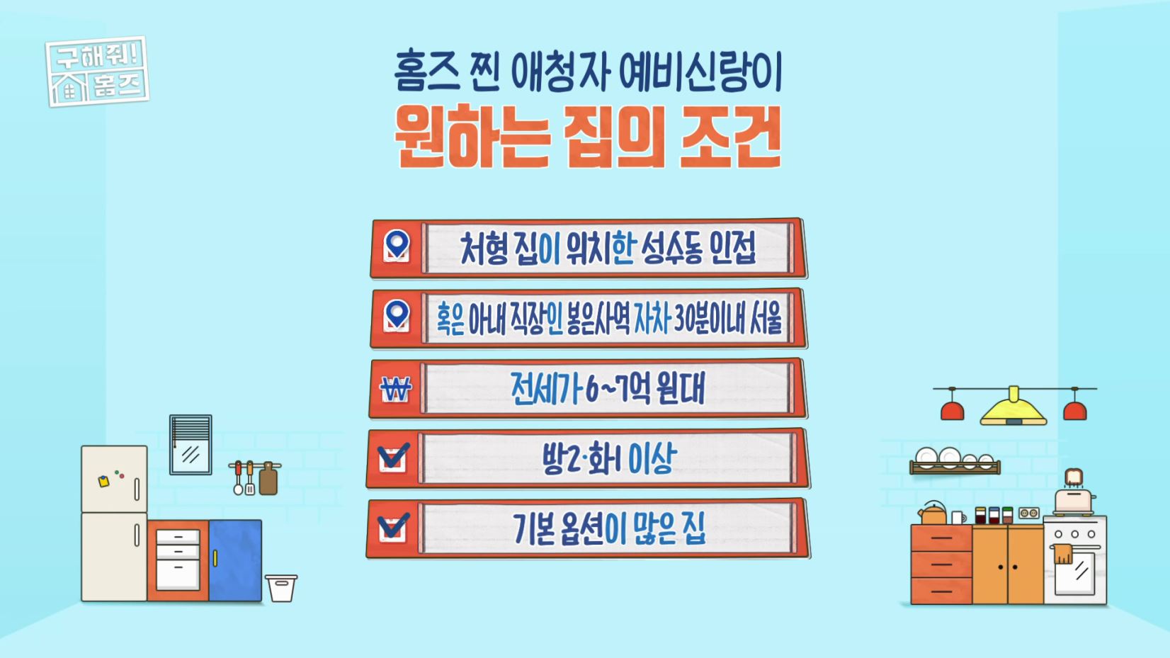구해줘홈즈 성동구 성수동 성수러운 신혼집 매물 가격 및 구조 인테리어 리모델링 소개