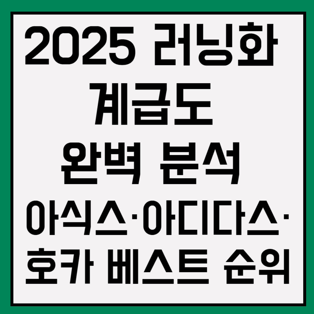 2025 러닝화 계급도 완벽 분석 – 아식스·아디다스·호카 베스트 순위