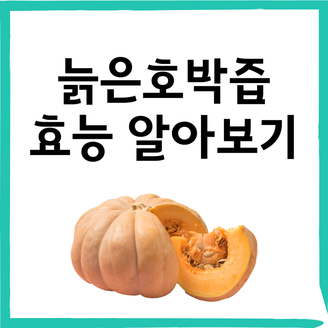 늙은호박즙 효능: 중장년층을 위한 건강 음료