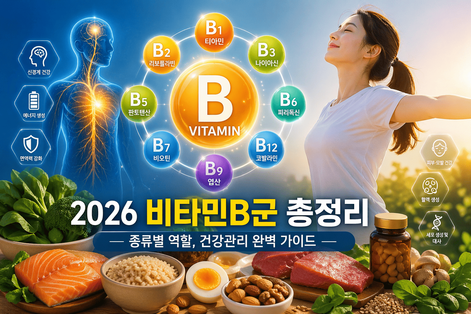 2026 비타민B군 총정리 (종류별 역할, 건강관리)