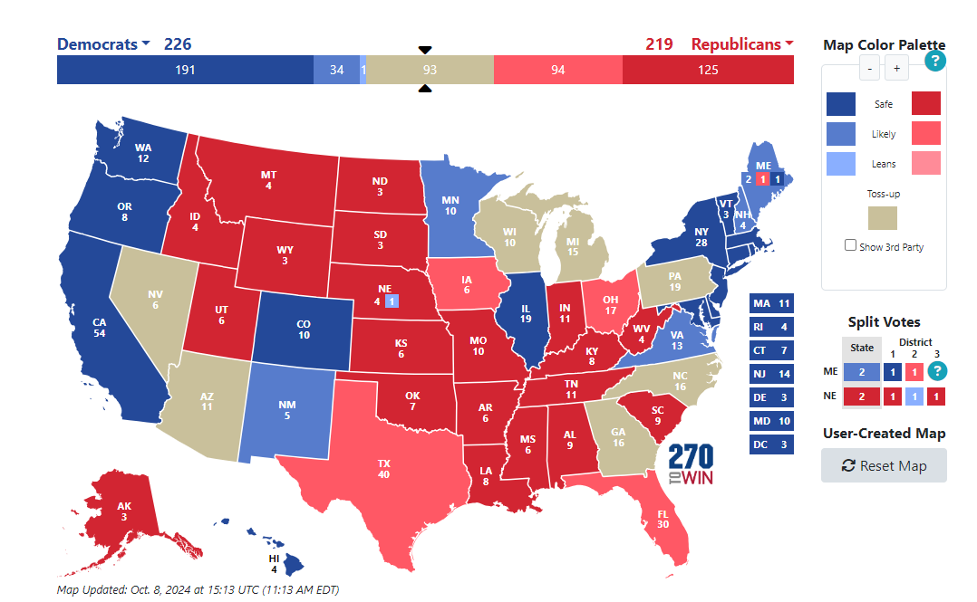 미국대선의 Consensus Electoral Map