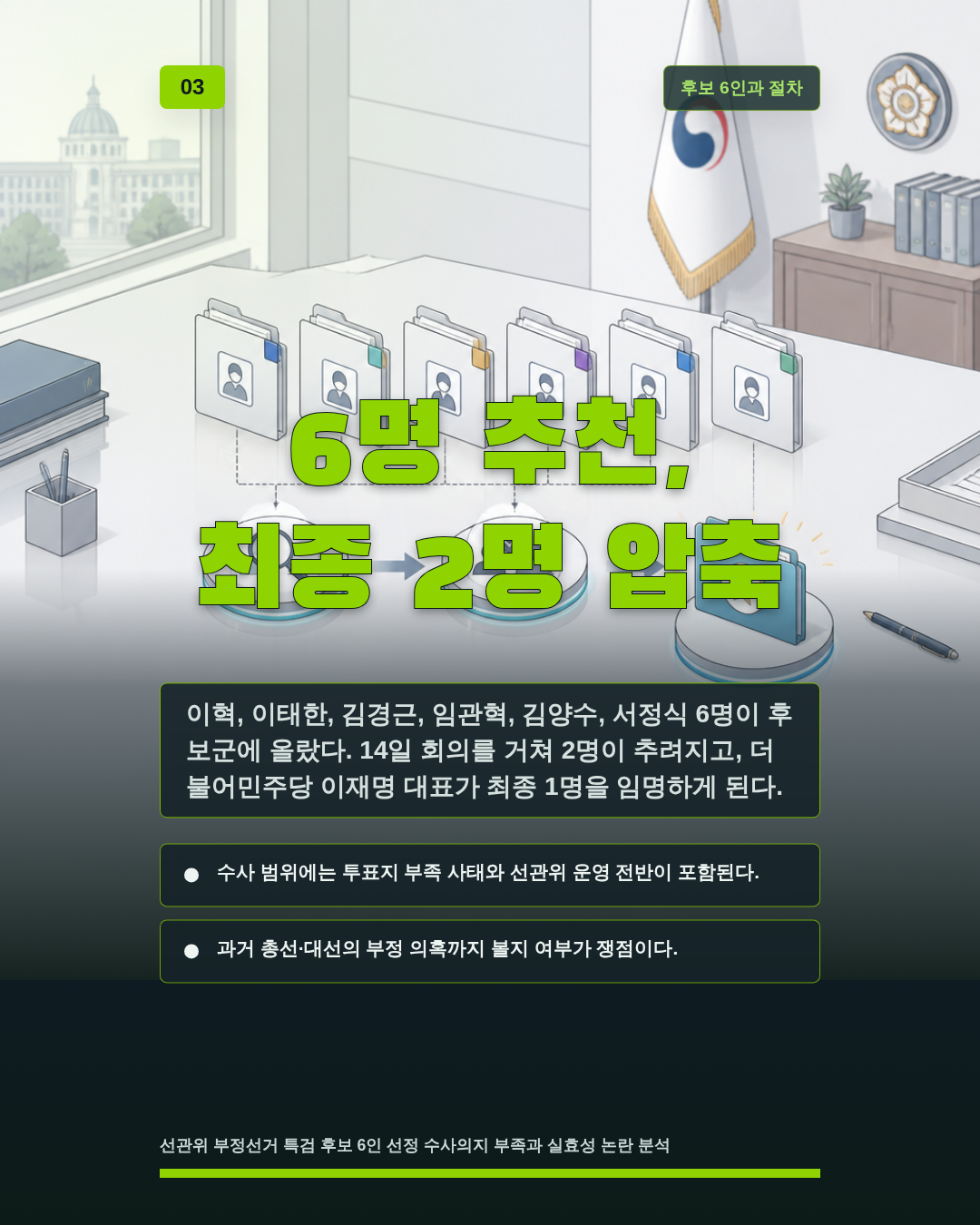 6명 추천, 최종 2명 압축
