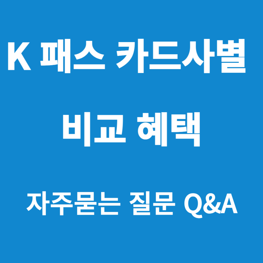 K 패스 카드사별 비교 혜택
