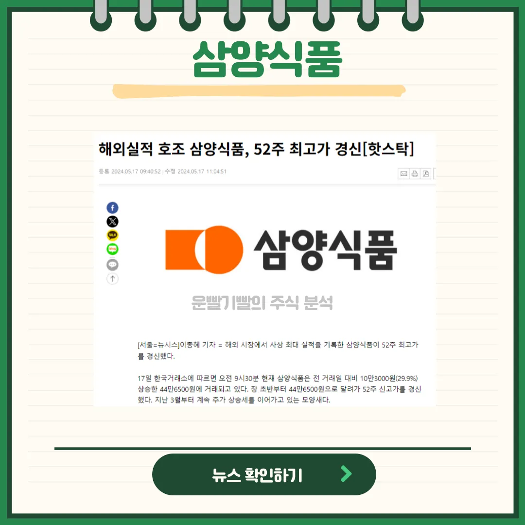 삼양식품 뉴스