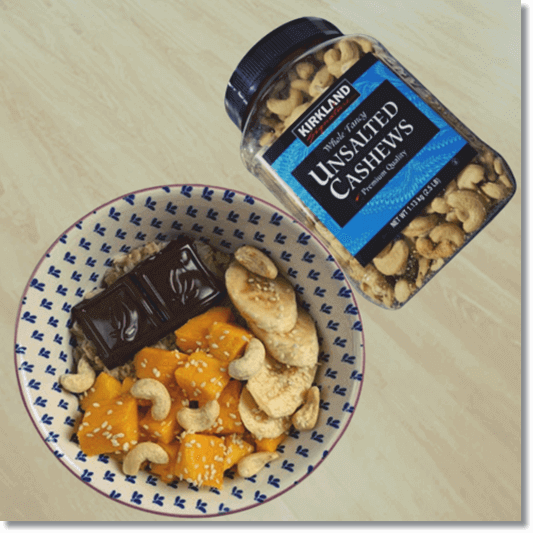 캐슈넛 먹는 법&#44; 캐슈넛 바나나 망고 초콜릿 샐러드