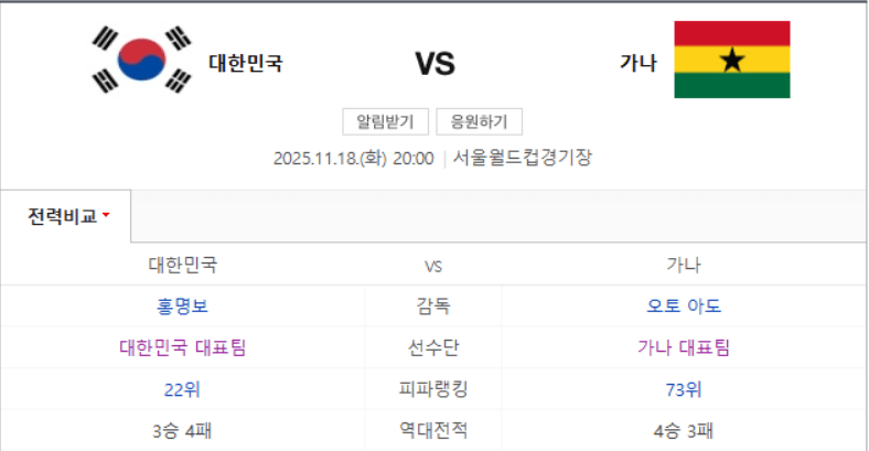 한국 vs 가나 축구 중계 - 실시간 방송&middot;모바일 TV 시청 방법 완벽정리 (2025)
