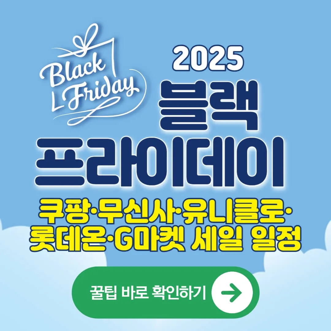 2025 한국 블랙프라이데이블프 코리아세일페스타 쿠팡·무신사·유니클로·롯데온·G마켓 세일 일정