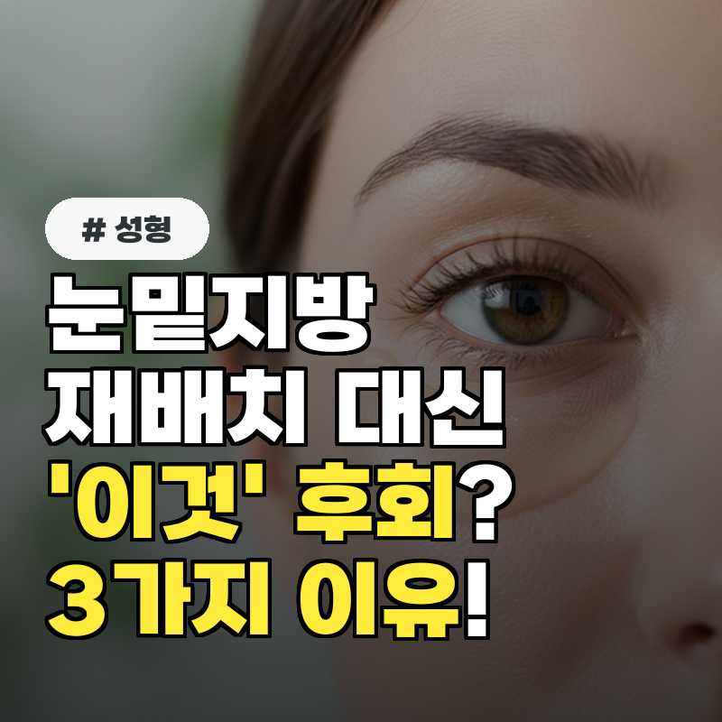 눈밑지방재배치 대신 '이것' 했다가 후회하는 3가지 이유