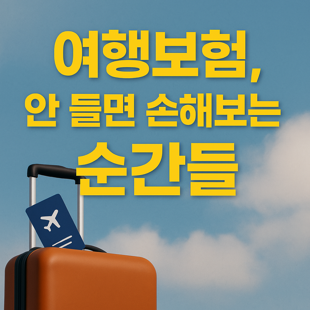 여행자보험 안내 배너 – 비행기와 여권 이미지, 보험 가입의 중요성을 강조