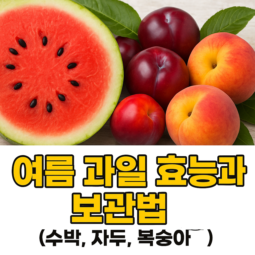 🍉 여름 과일 효능과 보관법 (수박, 자두, 복숭아) – 맛과 건강, 둘 다 챙기기!