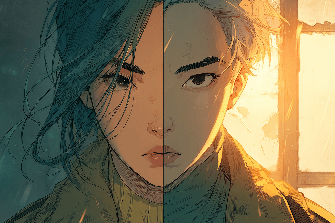 좌,우가- 반전-되어-있는-여성-만화-이미지