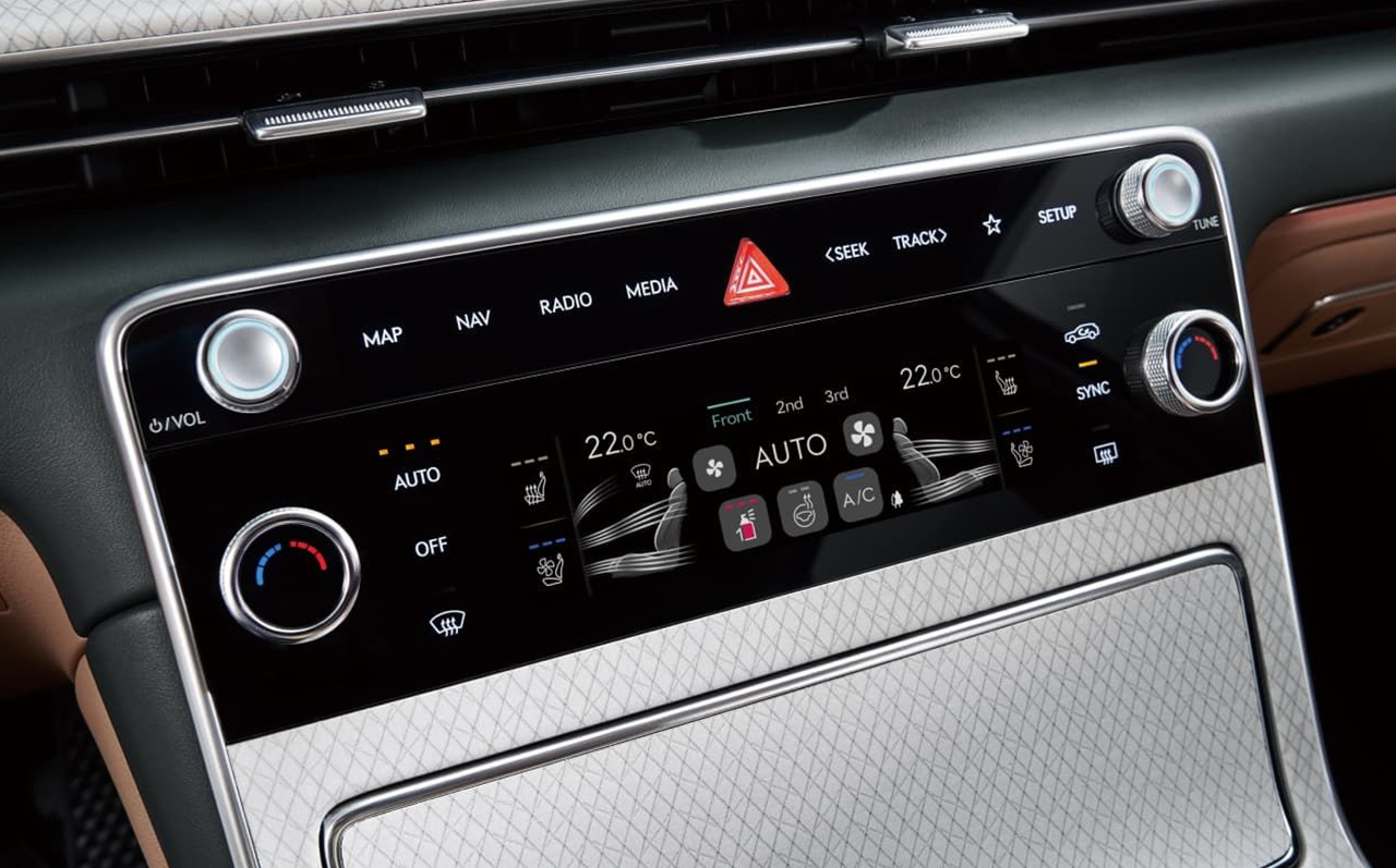 2024년형 제네시스 GV80 1열 센터 공조기 사진