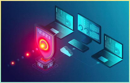 Endpoint Security 플랫폼 - 클라우드 기반 Endpoint Protection 개념 - 혁신적인 사이버 보안 솔루션 - 3D 그림