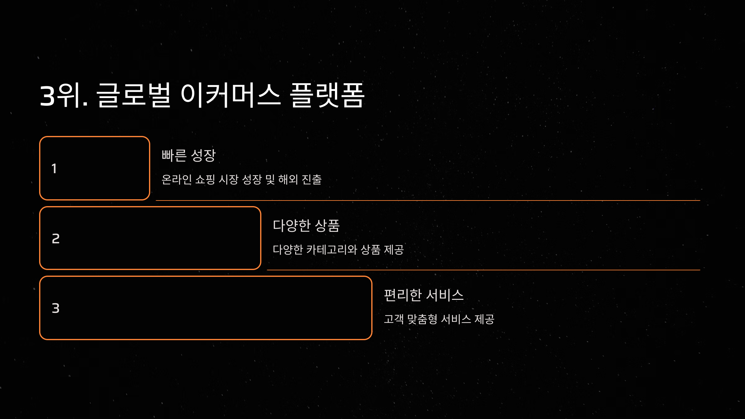 3위. 글로벌 이커머스 플랫폼