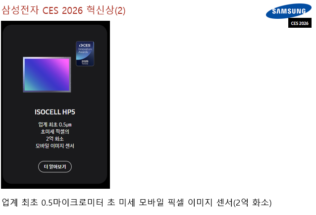 삼성전자의 CES 2026 혁신상(2)