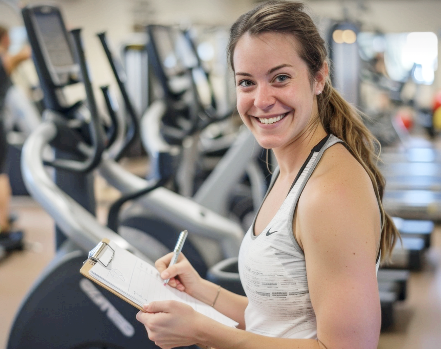 운동 계획을 짜고 있는 여성의 모습