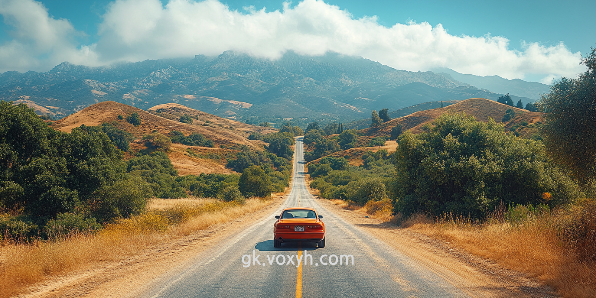 렌트카로 여행을 떠니는 모습