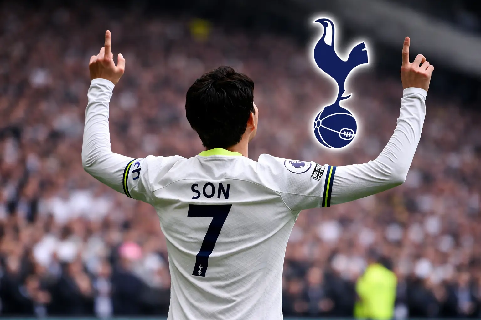 토트넘에서 골을 넣고 하늘을 가리키며 세레머니하는 손흥민 선수