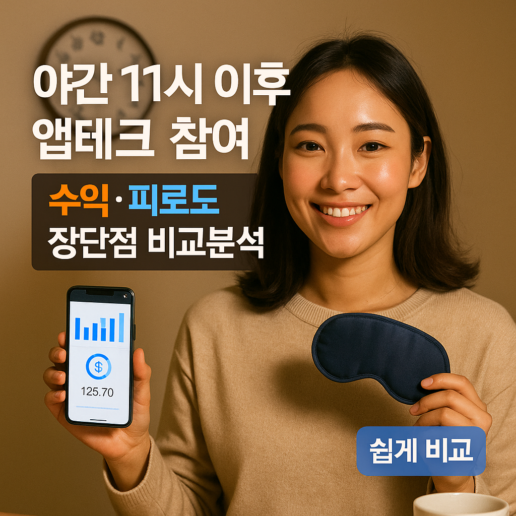 야간 11시 이후 앱테크 참여 | 2026 기준 수익·피로도 장단점 비교분석