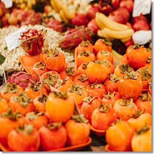 장두 감과 바나나 등 과일 사진