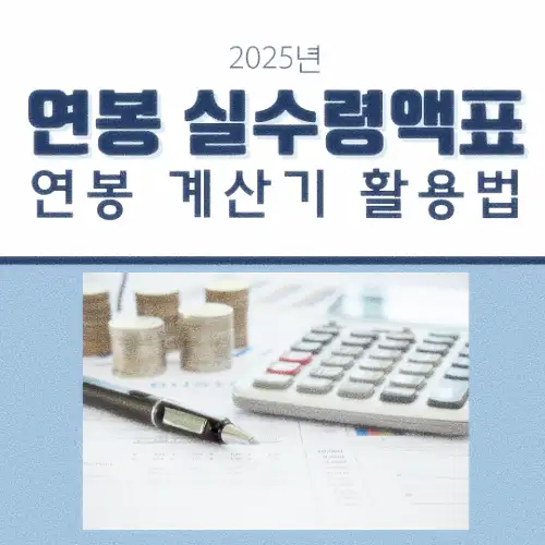 연봉 실수령액표 및 연봉 계산기 활용법