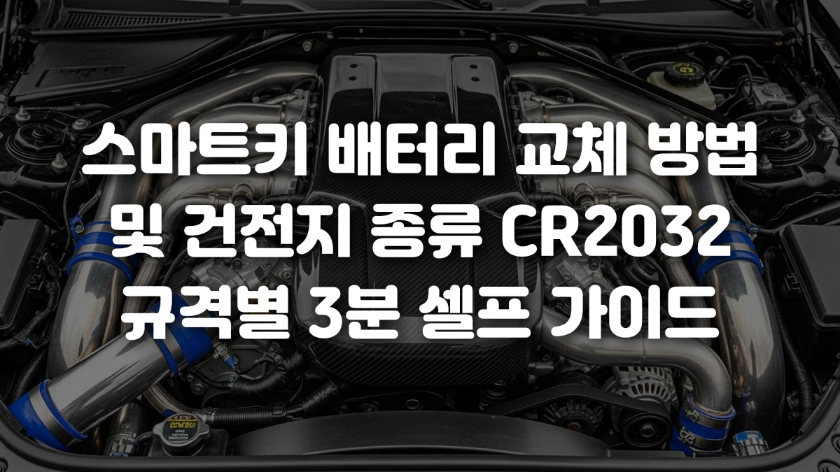 스마트키 배터리 교체 방법 및 건전지 종류 CR2032 규격별 3분 셀프 가이드