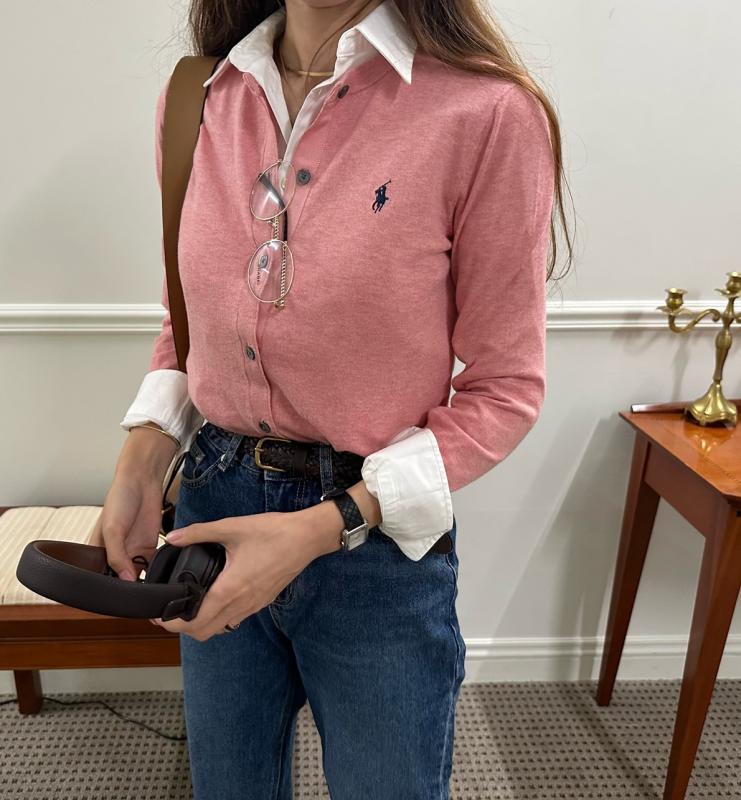 폴로랄프로렌 피마면 여성 가디건(navy/gray/natural beige/blue)