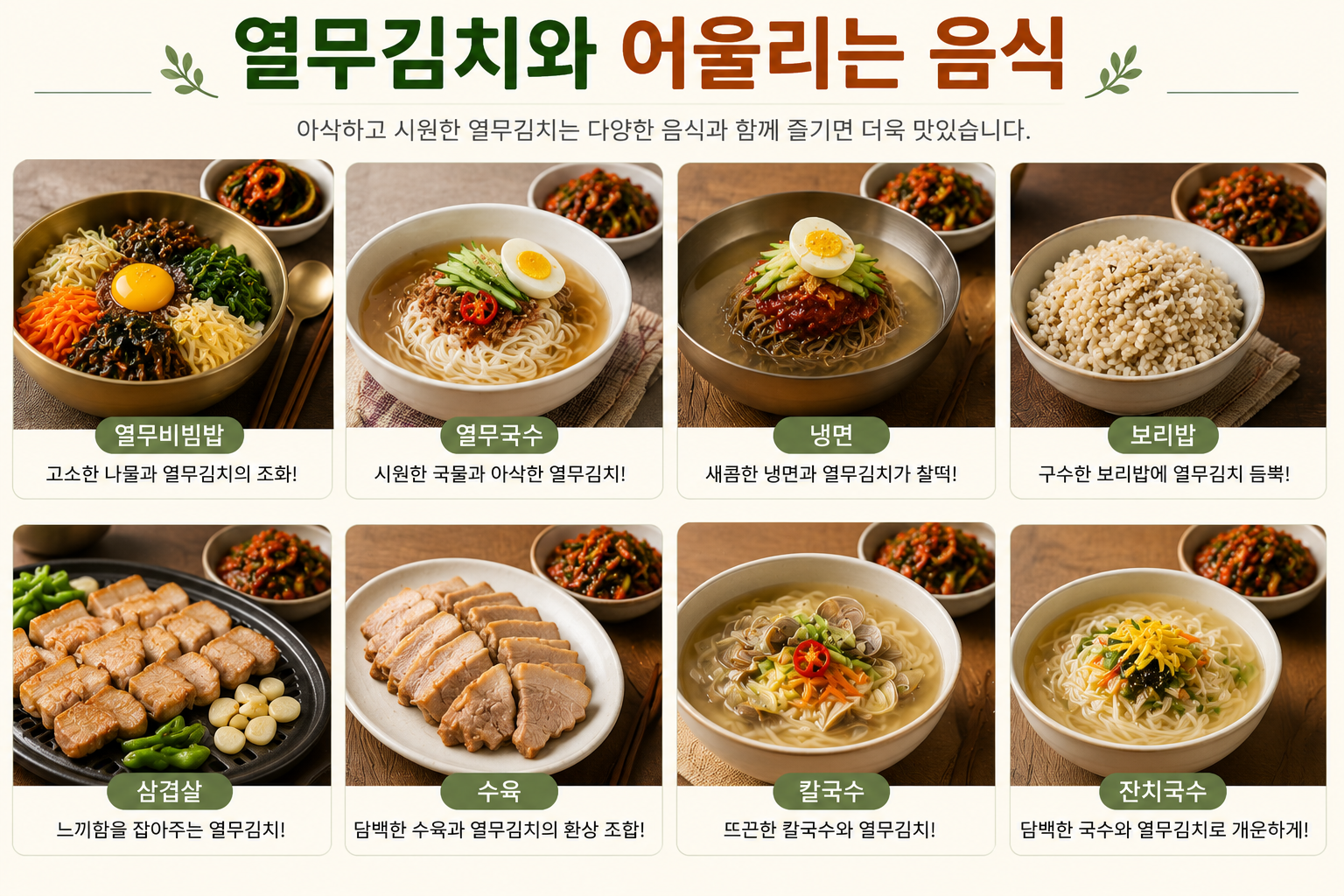 열무김치와 어울리는 음식