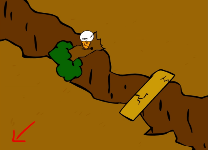 감옥탈출-오리지널-1인용-플래시게임-플레이-아래로-추락하지-않도록-나무를-쓰러트리고-건너는-화면