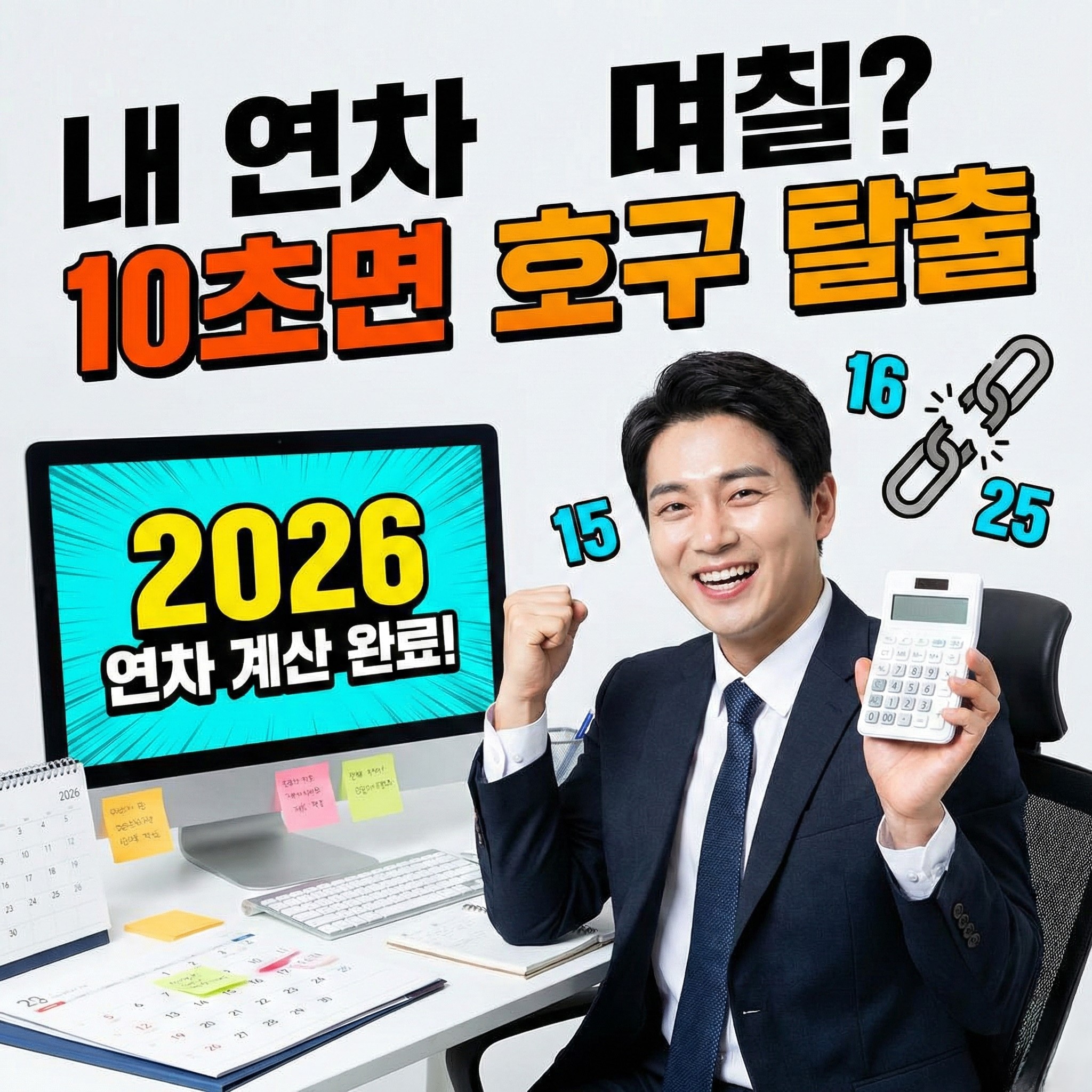 직장인 기본 연차는 1년간 80% 이상 출근 시 15개이며, 3년 이상 근속 시 2년마다 1개씩 추가되어 최대 25개까지 발생한다.