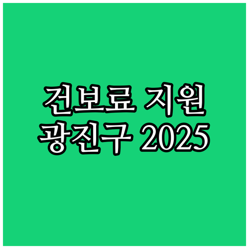 2025 광진구 저소득층 건강보험료 ..