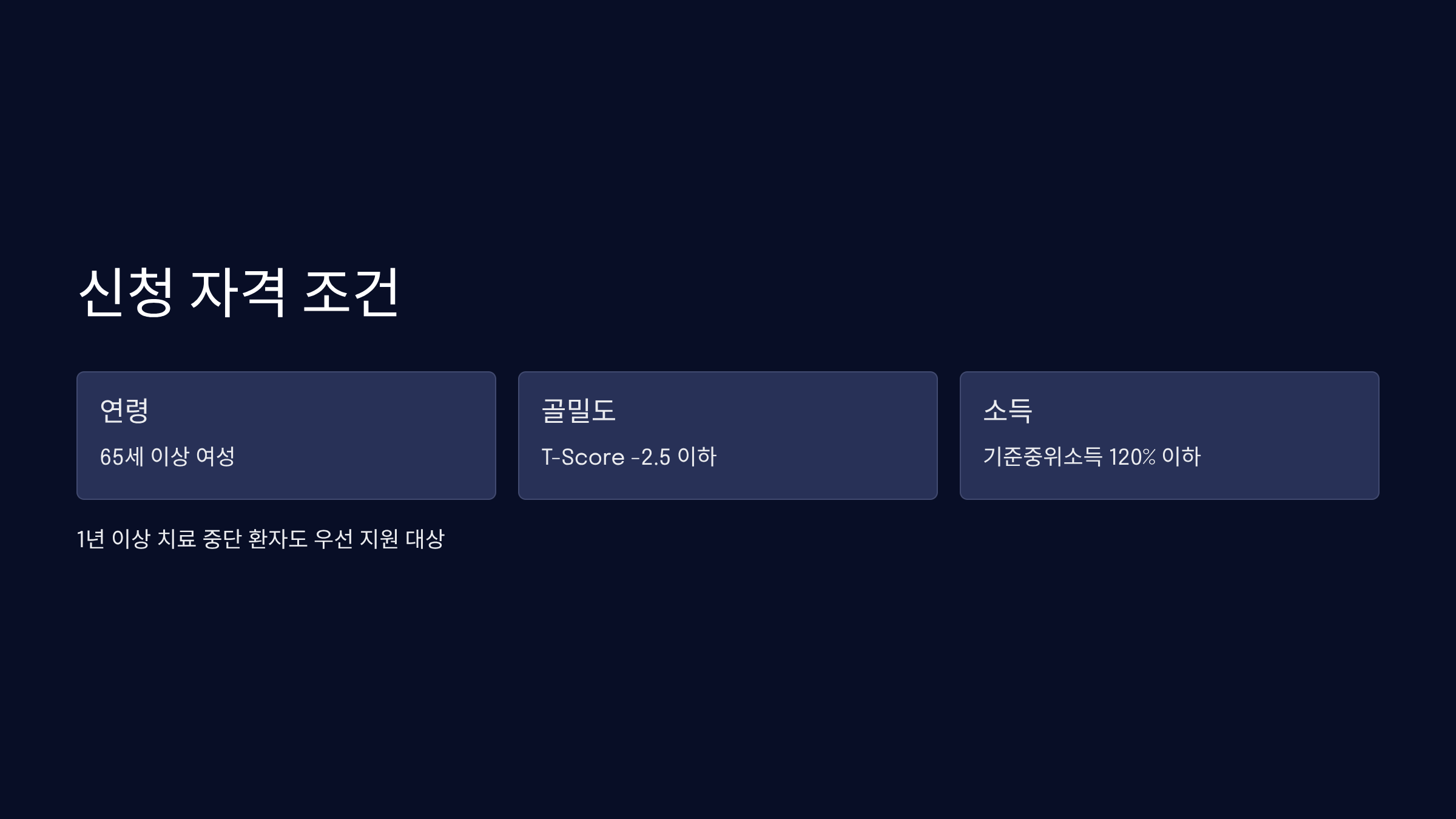 골다공증 환자 신청 자격