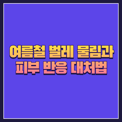 여름철 벌레 물림과 피부 반응 대처법