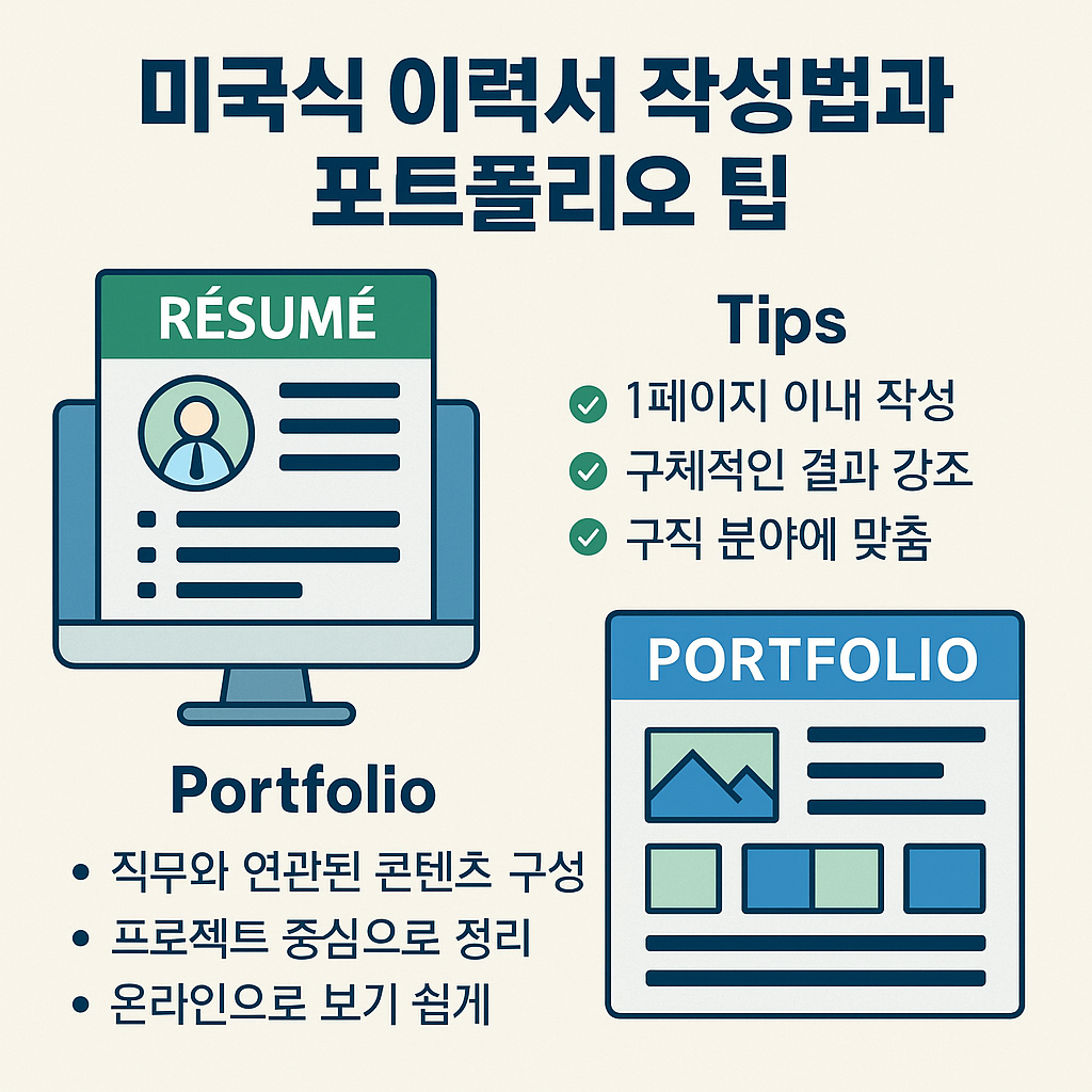 미국식 이력서 작성법과 포트폴리오 팁