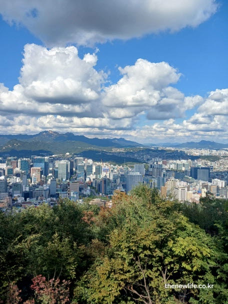 서울 단풍명소 남산타워 전망대에서 바라본 서울 도심 전경