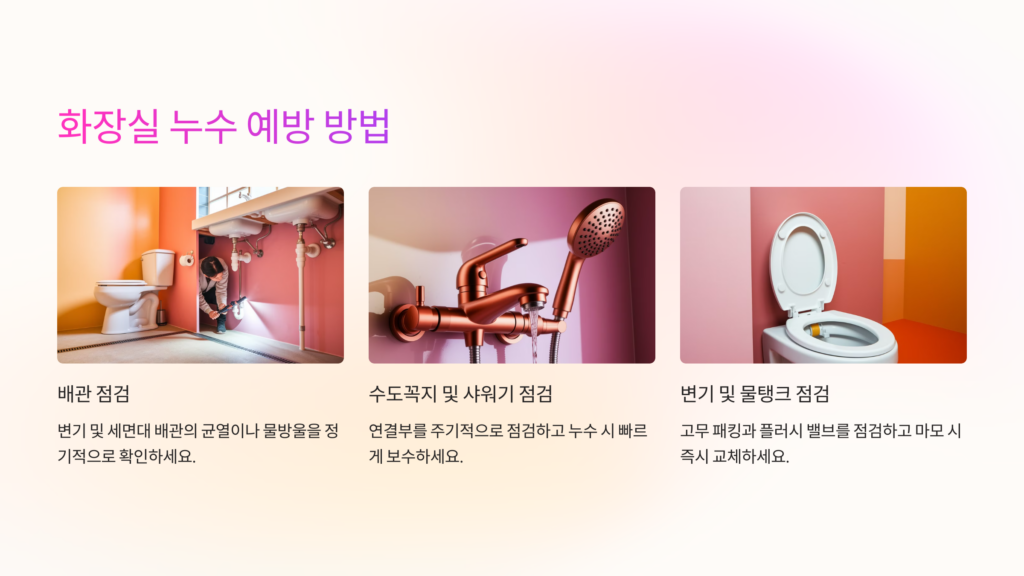 화장실 누수 예방 방법