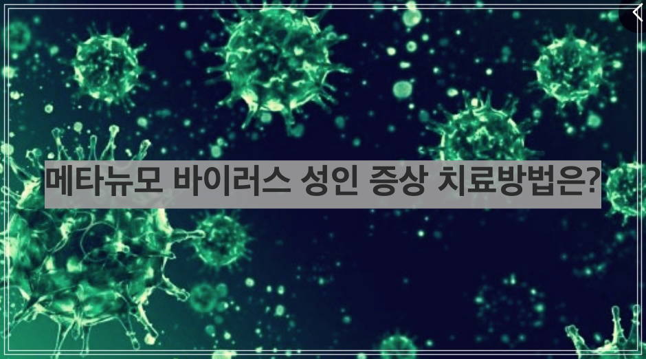 메타뉴모 바이러스 성인 증상 치료방법은?