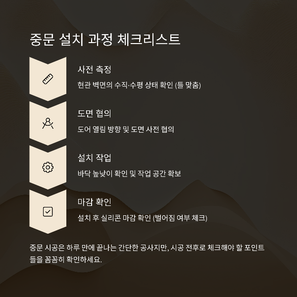 중문 설치 과정과 체크리스트