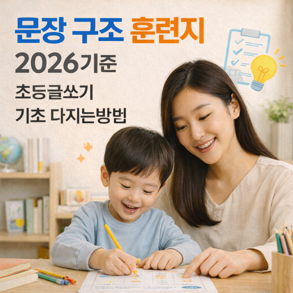 문장 구조 훈련지 2026 기준 ｜ 초등 글쓰기 기초 다지는 방법