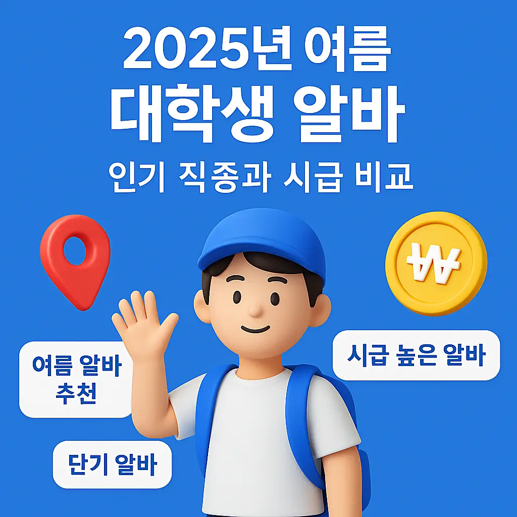 여름 알바 대학생 이미지