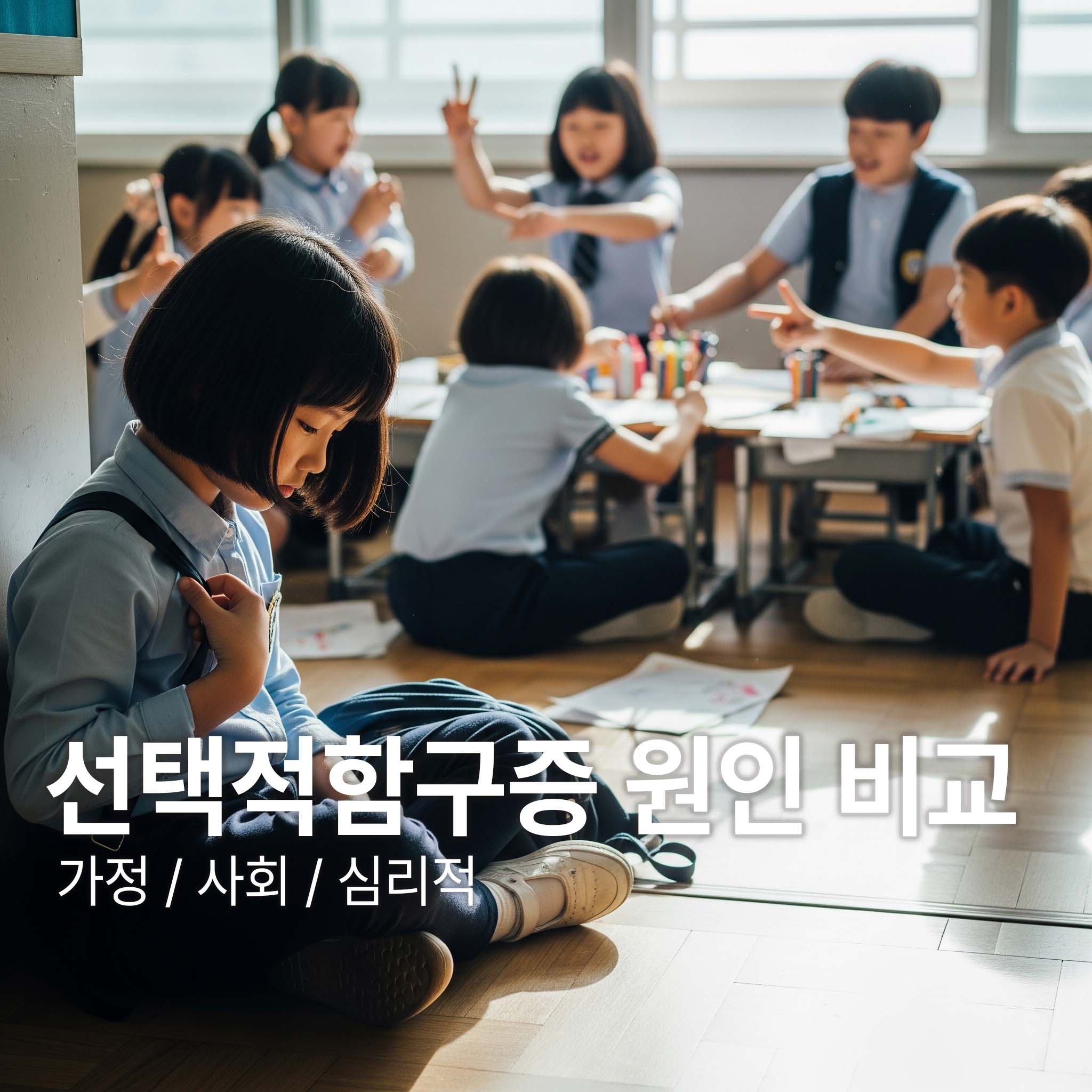 선택적함구증 학생이 또래 아이들과 어울리지 못하고 고립되어있다