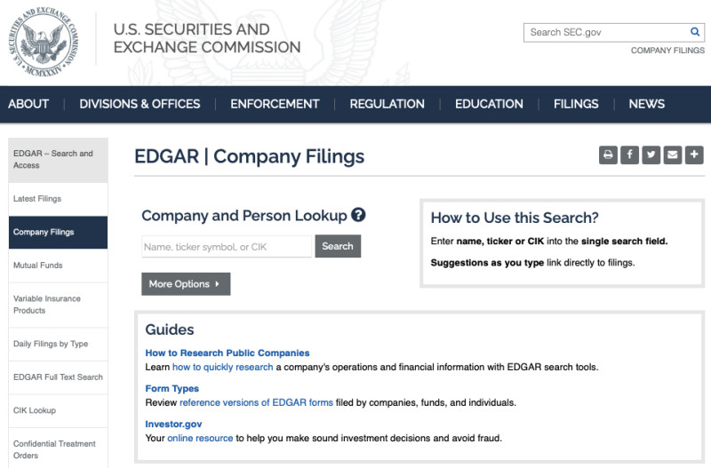 미국 주식 공시 사이트
