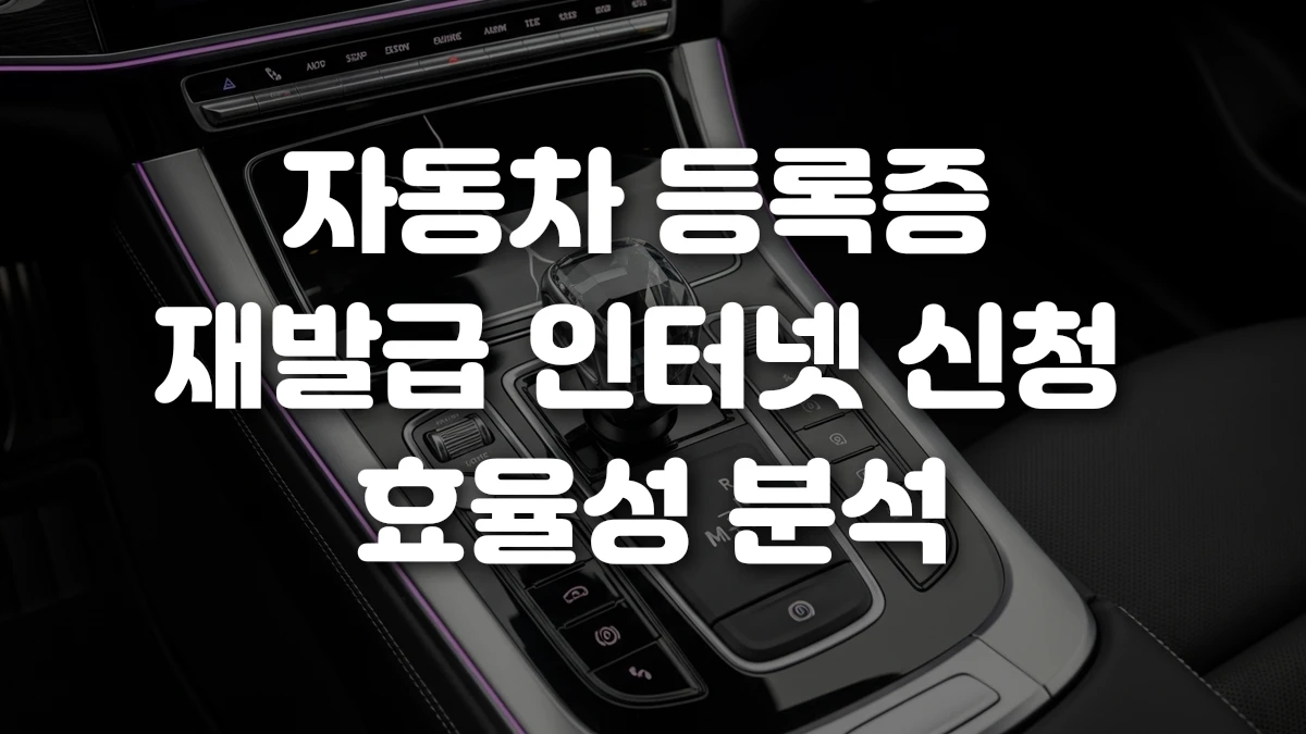 자동차 등록증 재발급 인터넷 신청 효율성 분석