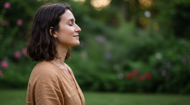 불안 관리 기법을 실천하는 사람의 모습