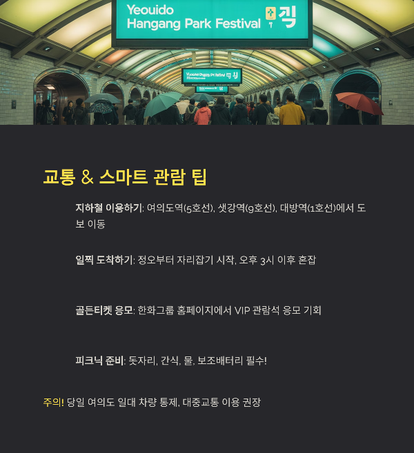 교통 & 스마트 관람 팁